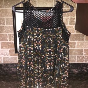 Black floral off the shoulder top